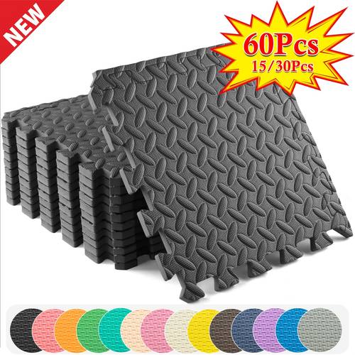 premium eva foam floor mats 60pcs leaf texture eva thick non slip interlocking foam mat set yoga playroom fitness pilates valentines day womens day mothers day and more 11 81inch x 11 81inch