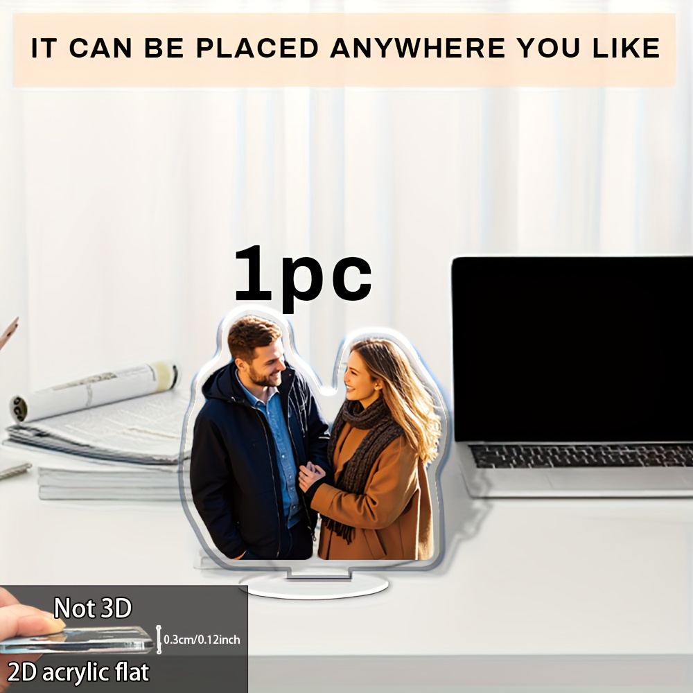 Image of 2d Acrylic Flat, 1pc/3pcs Customized Acrylic Photo Ornaments, You Can Customize Your Characters, Couples, Photos, Double-sided Effects, Delicate And Small Gifts, Desks, Home And , Jewelry Towers