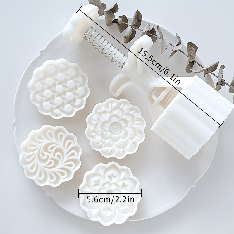 TEMU 75g Floral Medallion Cake Mold Mid-autumn Festival New Year Lotus Cake Tool Chinese Style Flower Cake Mold