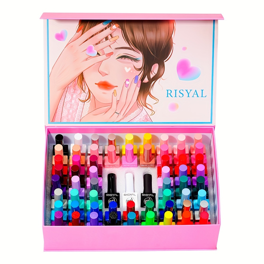 63pcs gel nail polish set 15ml each 60 color gels 1 base coat 1 top coat 1 matte top coat details 4