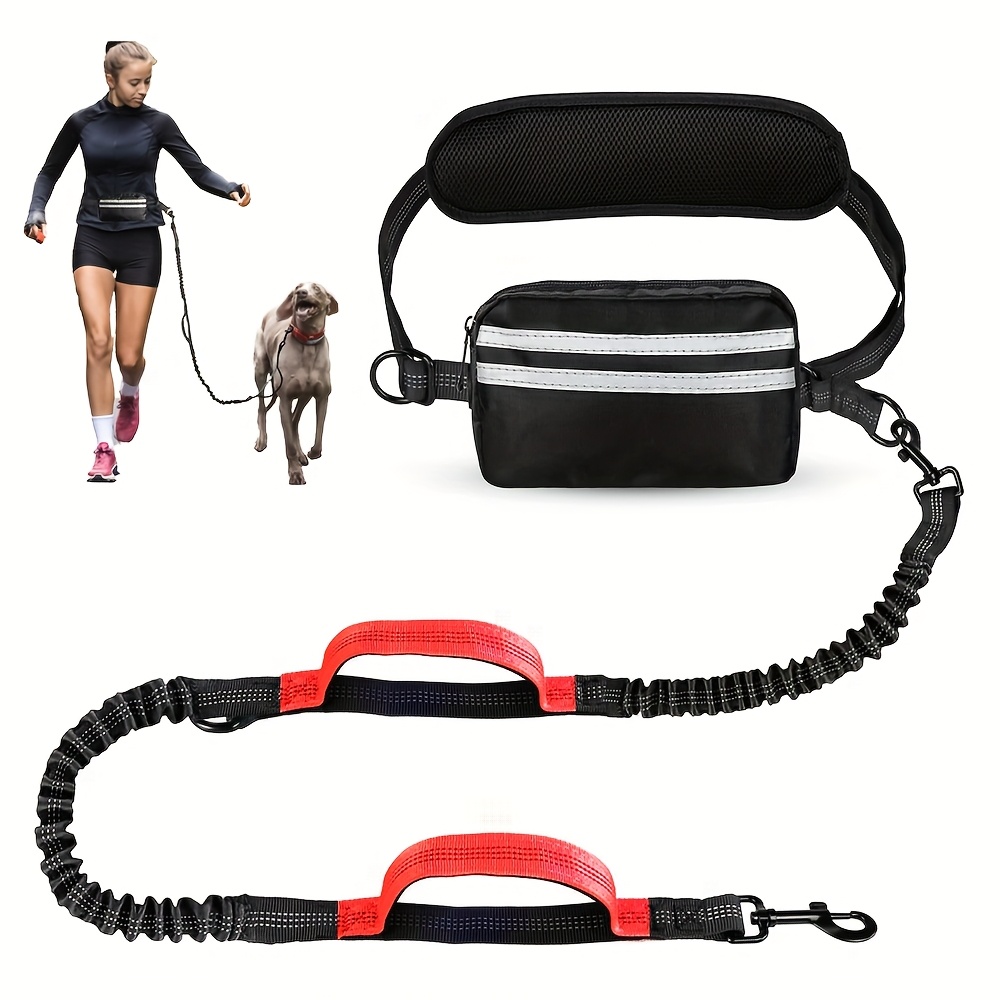 TEMU -free Dog Leash With A Waist Bag, Featuring A Soft And Comfortable Foam Waist Protector That Supports The Lower Back, Absorbs Shocks From Strong