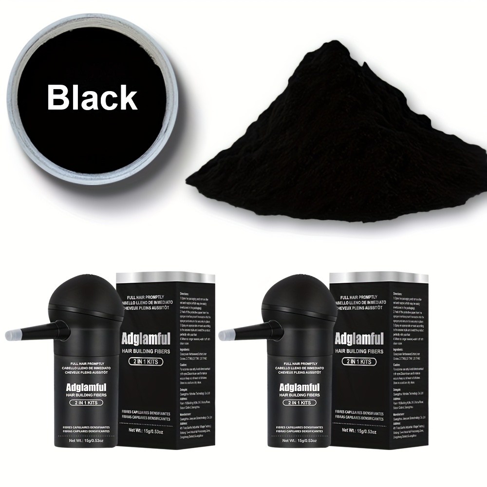 TEMU 2pcs Portable Fiber Hair Fibers Spray 15g Each, Design With Spray Nozzle Travel-friendly Hair For Men And Women.