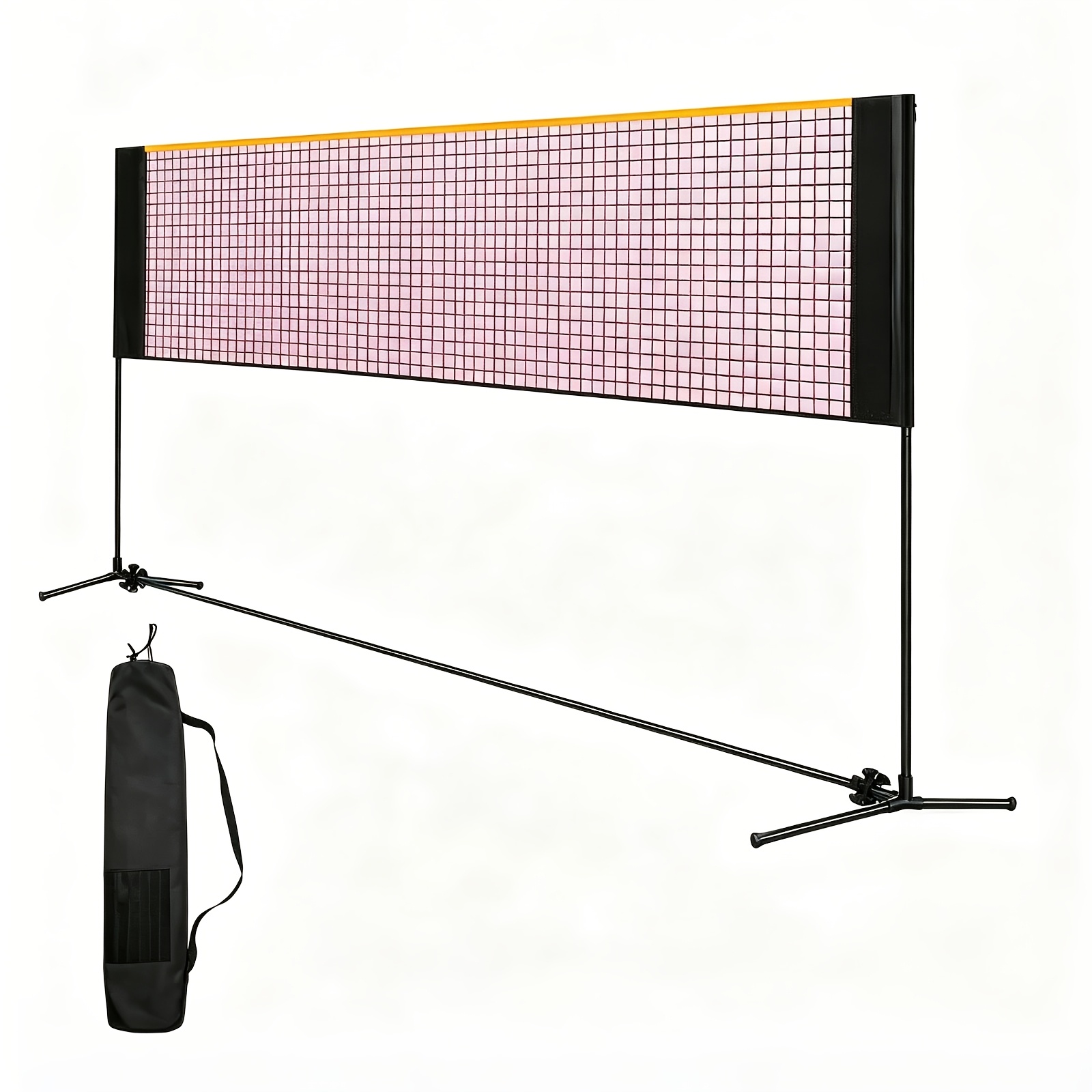 TEMU Portable Badminton Net, 2.9-5 Ft Height Adjustable Volleyball Net, Badminton Net With Carry Bag, Volleyball Net, Net, Backyard Game Indoor