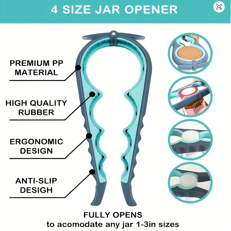 Random In Opener, 1 Count Manual Jar Opener For Elderly, Arthritis Hand And Any Strength Low People, Easily Open , Summer For Gift, Summer Kitchen Utensils