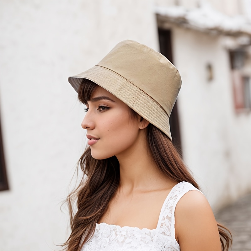 womens lightweight dual sided short brim bucket hat solid Temu