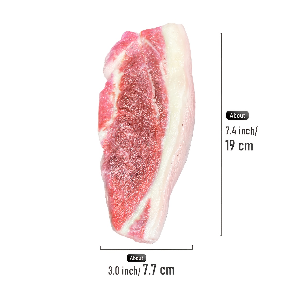 TEMU CNEZOMP Modèle de Tranches de Viande Réalistes en Résine - Sculpture Artificielle de 19 cm, Décoration Adaptée, Présentoir pour Boutique de BBQ,