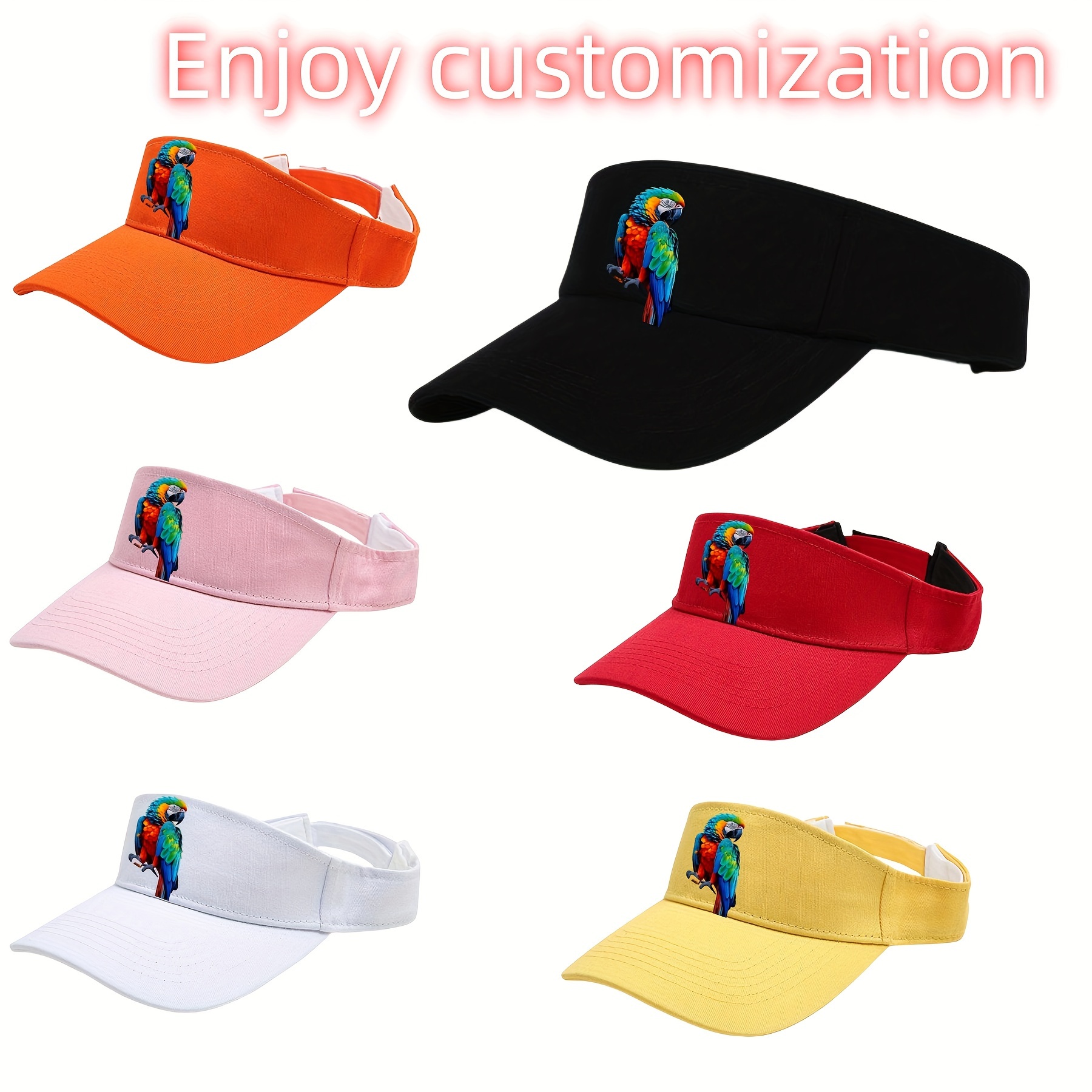 

Customizable Women's Minimalist Visor Cap - Breathable Adjustable Cotton Hat For Outdoor Sports Sun Protection