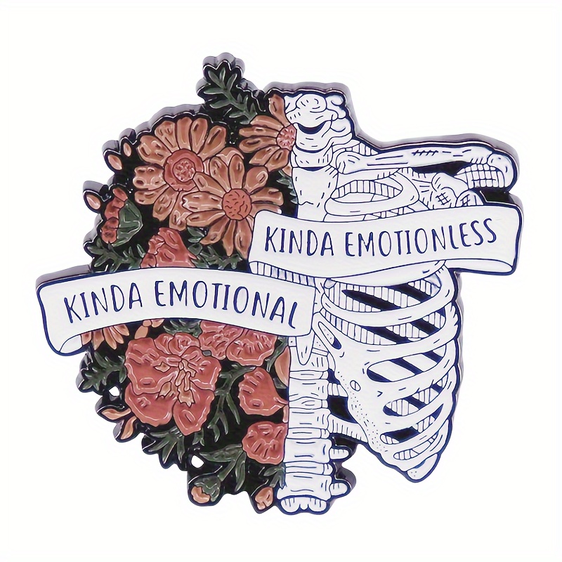 Image of Ib-flower Skull Brooch "a Little Emotional, A Little Emotionless" Brooch Art Skull Enamel Badge