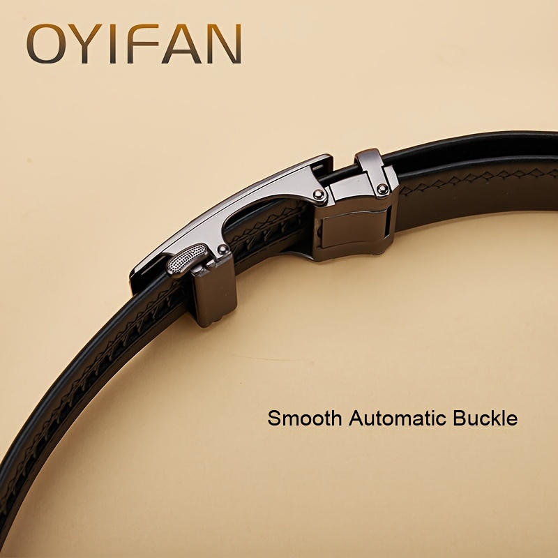 Men'S Automatic Buckle Belt Made from Second-Layer Cowhide, Stylish And Casual Leather Belt Ideal for Everyday Use, Perfect for a Gentleman'S Relaxed Attire