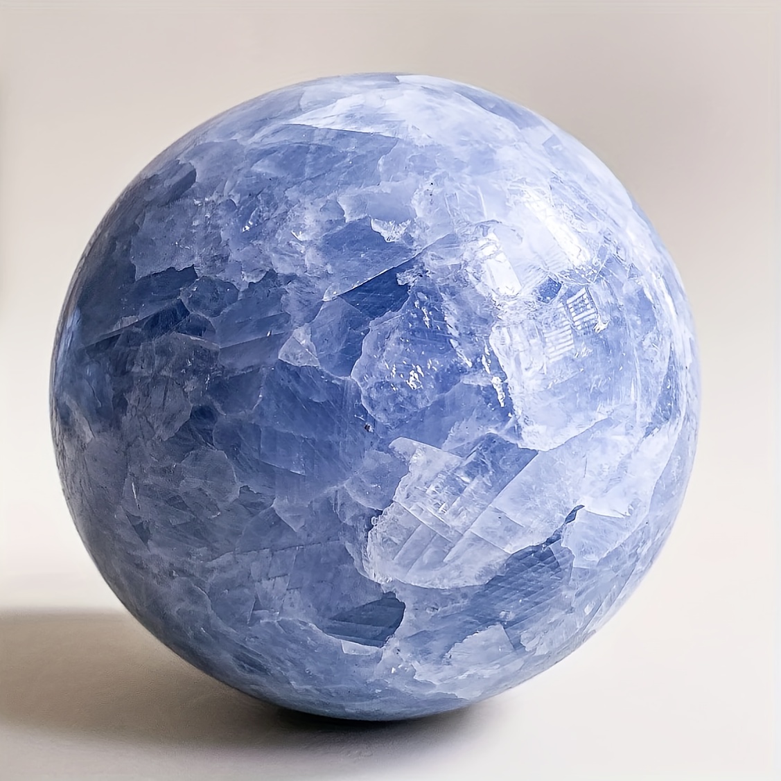TEMU Blue Ball, Polished Blue Ball, , Blue Crystal Ball, Blue , Sphere, Home Decoration, Holiday Party Decoration, Parent Crystal Gift, Holiday Gift,