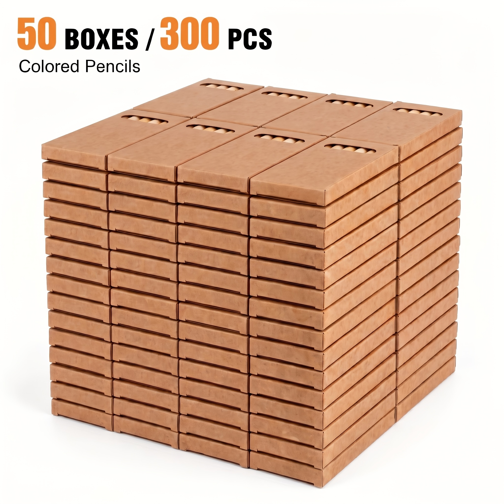TEMU 50 Boxes/300pcs Mini Natural Wood Colored Pencils Portable Set, Cardboard Box Short Colored Pencils, Portable Sketching Painting Stationery For