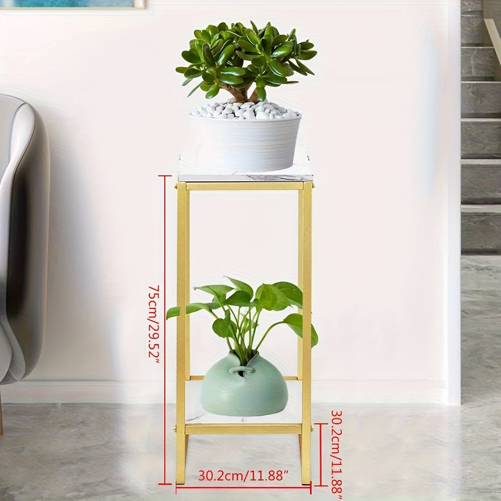 TEMU Flower Stand Metal Plant Stand Indoor Plant Column Plant Decorative Column Square Golden