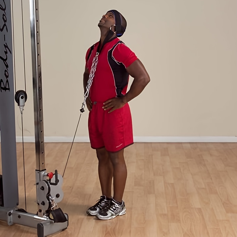 1pc Black & Blue Heavy-Duty Steel Neck Trainer - Adjustable Ergonomic Design for Strength Training, Workouts & Rehabilitation - Portable for Home Gym, Sports & Fitness Use, Gym Accessories, Secure Strap Feature