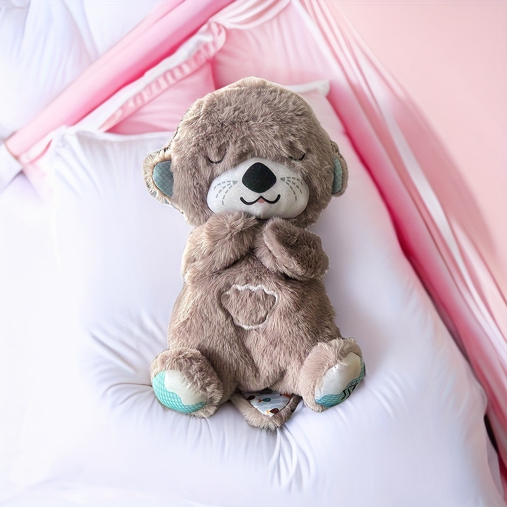 Sleeping Baby Bear on Pillow Snores and Breathes 12 Stuffed Animal Toy