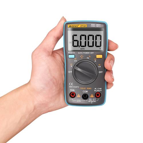 zt 101 is multimeter with 6000 auto ranging and true rms it measures ac voltage current and has a diode and continuity tester