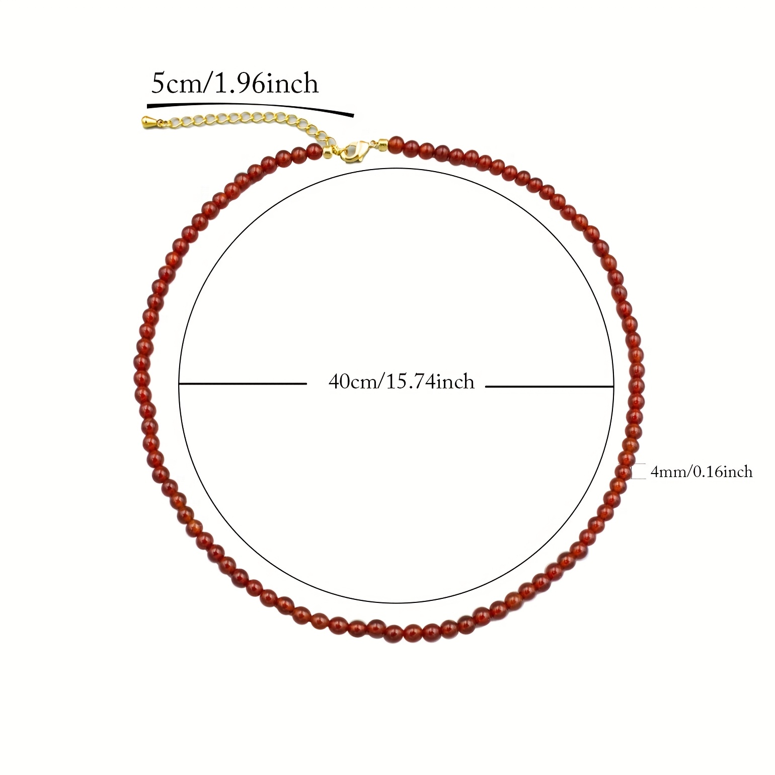 Natural Stone 4Mm Round Carnelian Necklace, Elegant & Fortunate