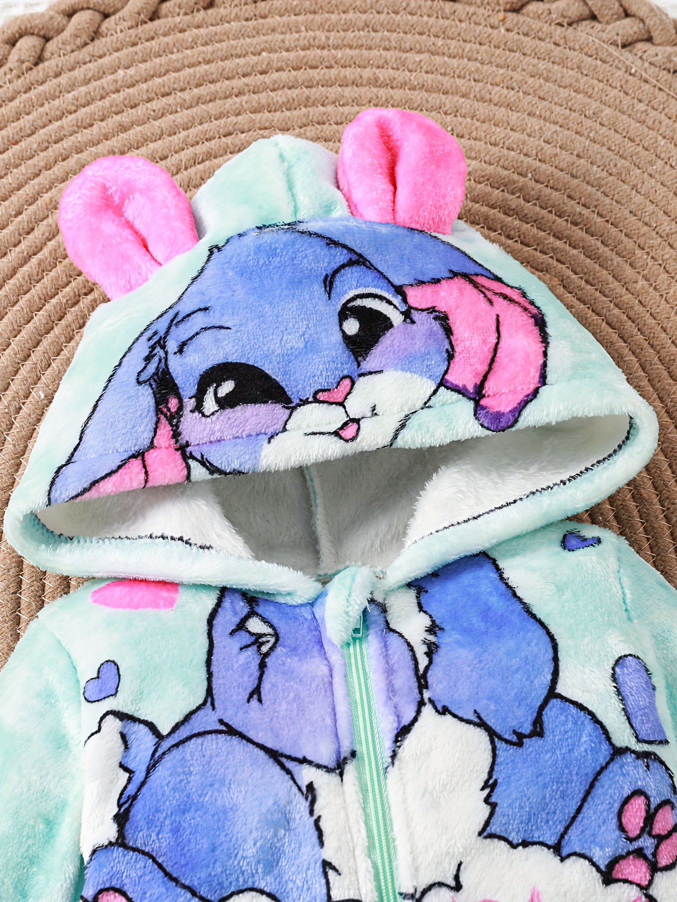 Lichtgroene tie-dye pluche romper voor pasgeboren meisjes