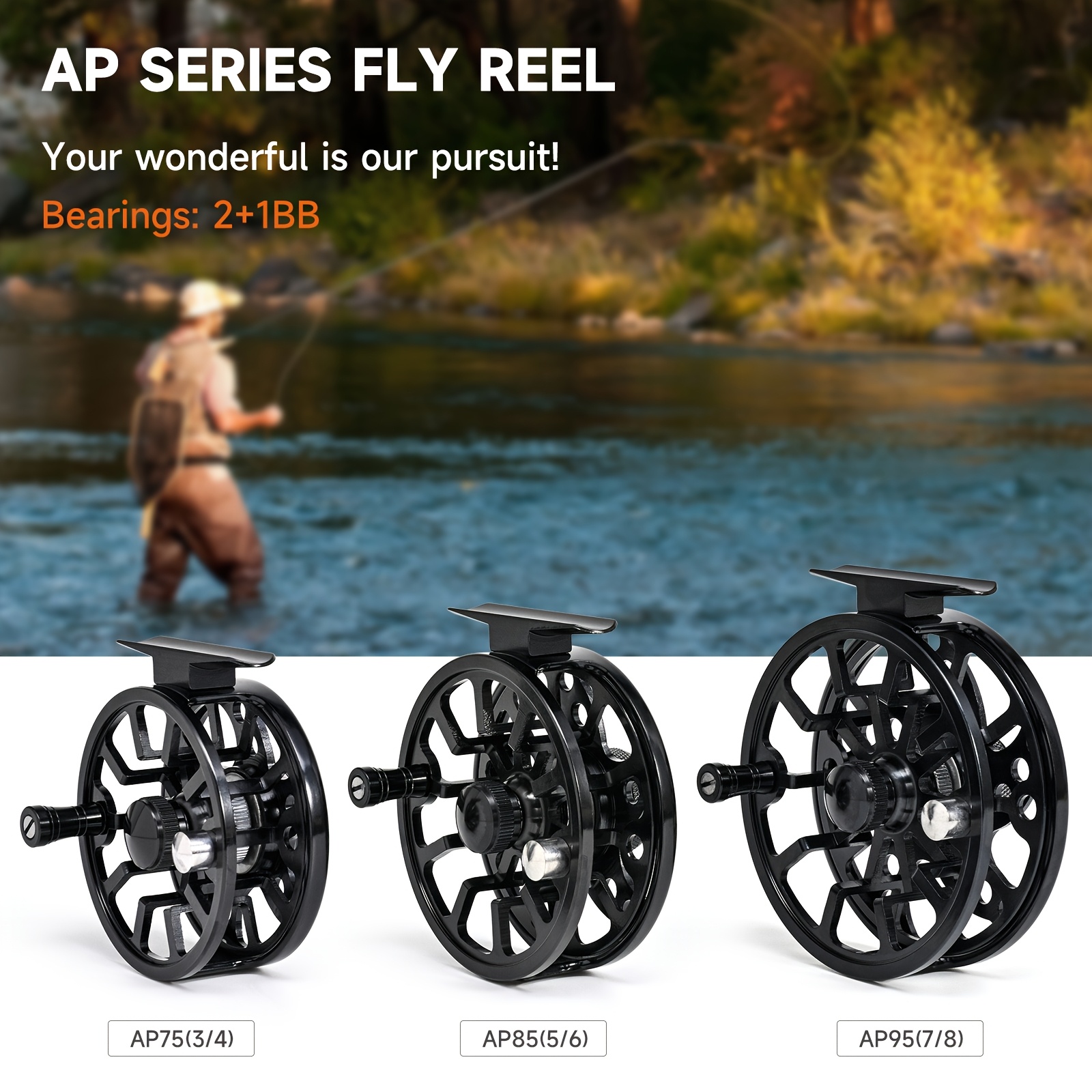 1pc fly fishing reel 5/6wt, quick push button switch, durable pre-loaded fly  reel with line set, trout fly , 3 colors backing line, river stream fishing  reel | Shop On Temu And