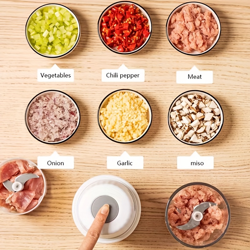 electric rechargeable portable cordless 400ml mini food processor versatile garlic veggie onion chopper blender with stainless steel blade for nuts chili minced meat spices more Product details 1