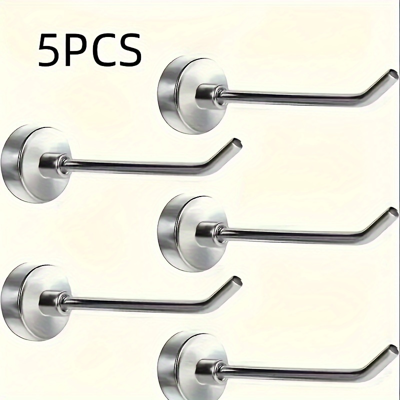 

5pcs Heavy-duty Magnetic Hooks - , Strong , Suitable For Grills, Refrigerators, Etc. - Metal Wall Hanging