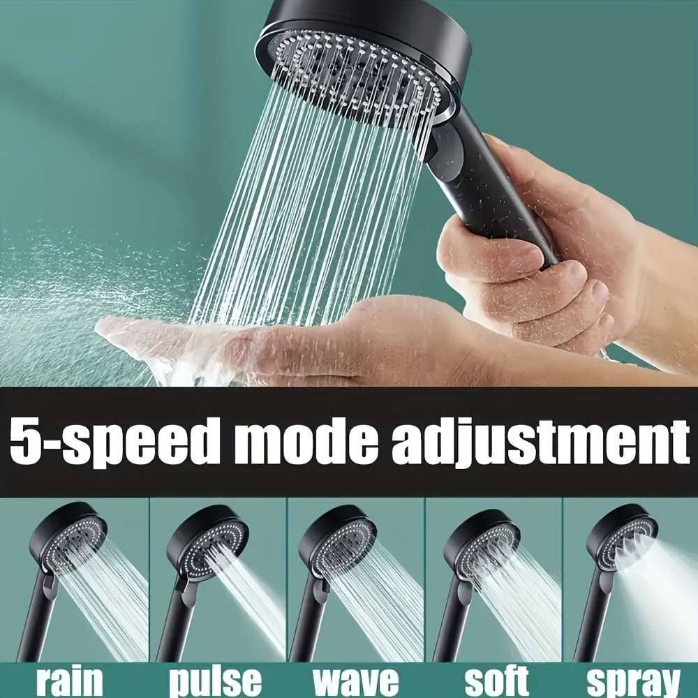Five-Speed Multifunctional Handheld Shower Head with Pressure Boosting
