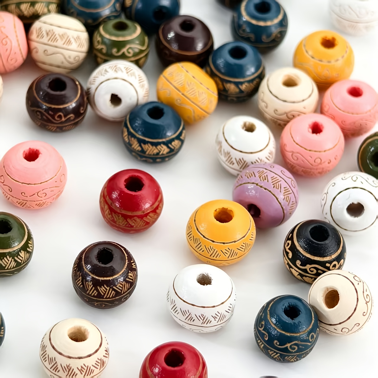 9pcs Large Hole Wooden Barrel Beads for Crafting