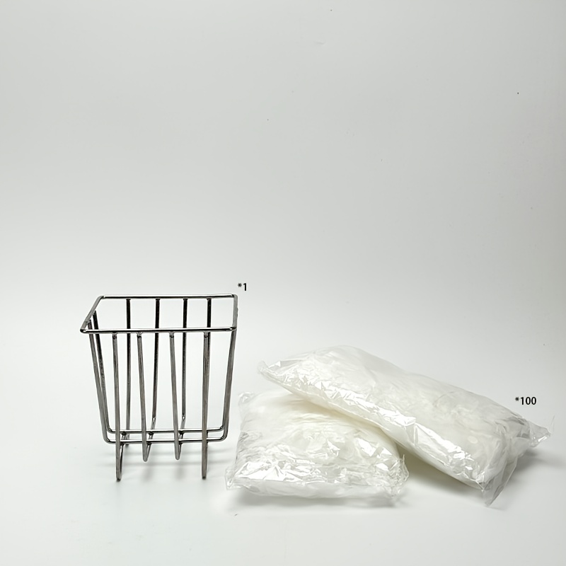 Image of A Kitchen Sink Filter With A Basket Rack And 100 Filter Mesh Bags, Featuring A Drainage Filter Mesh Bag For Collecting Food Waste, Designed For Collecting Leftovers