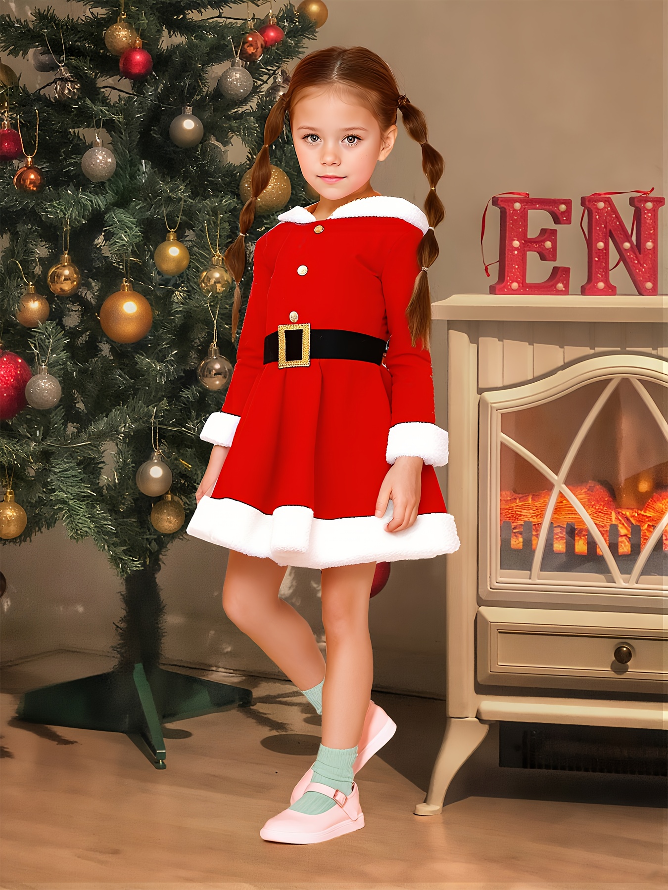 vestido navideña niñas confección falda Temu El Salvador