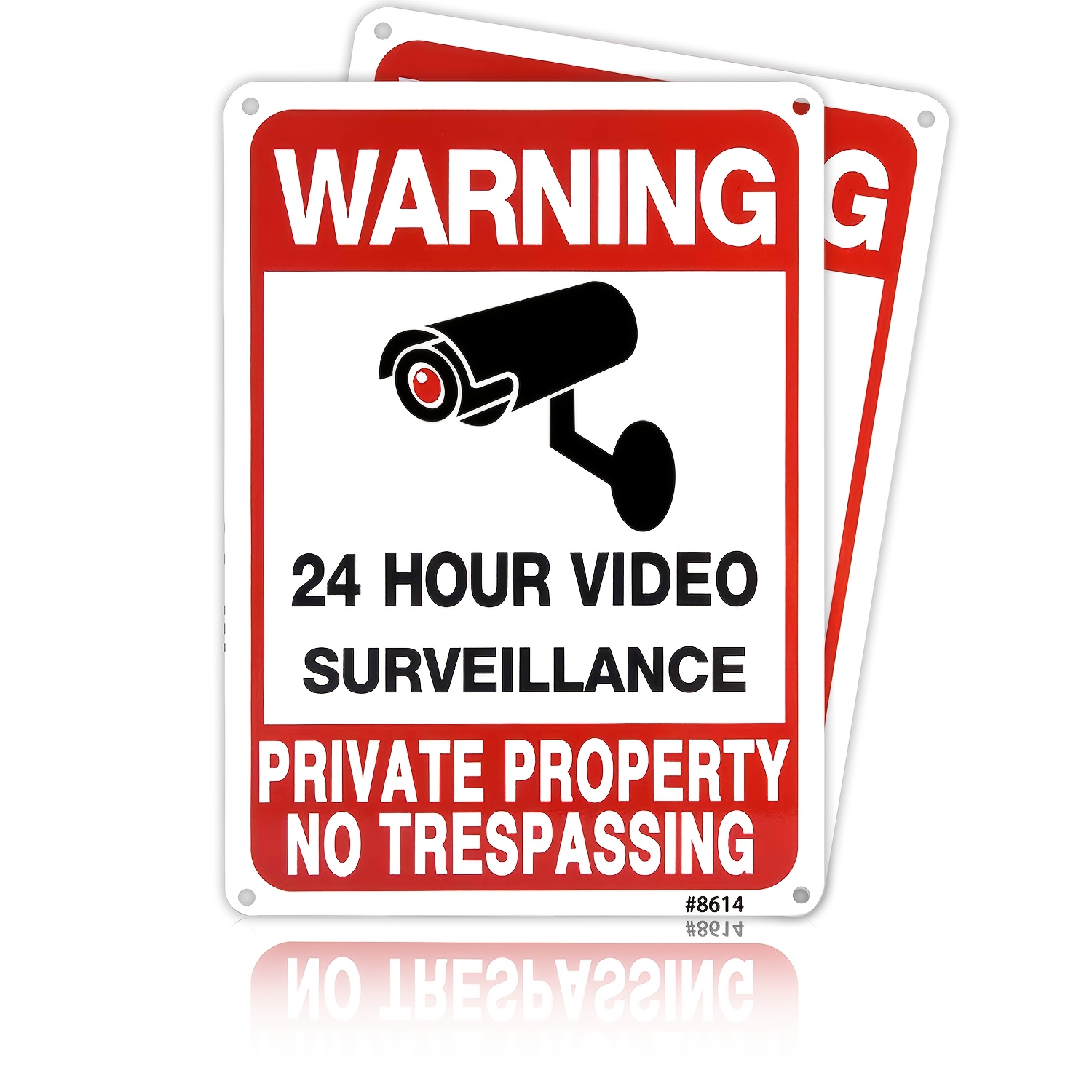 TEMU 2pcs Dxsign No Trespassing Signs - Heavy-duty 10x7 Inch Outdoor Security Cameras Alert, 24/7 Video Surveillance, Private Property Warning Signs