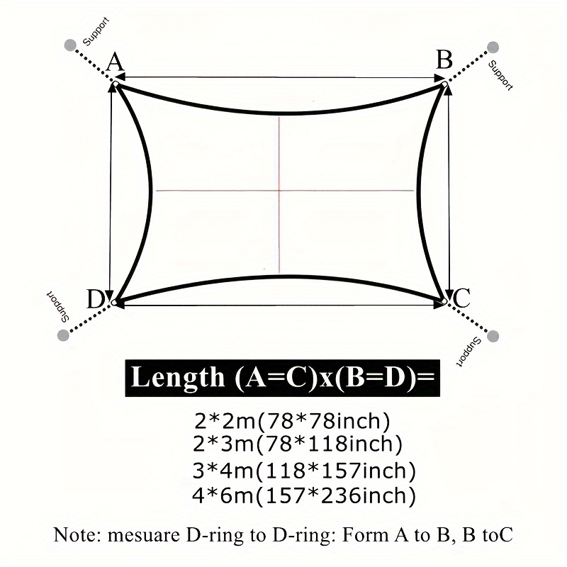 1pc Rectangular Sunshade Sail, Outdoor Pavilion UV Blocking Canopy, Yard Shade Tent for Patio Lawn, Beige