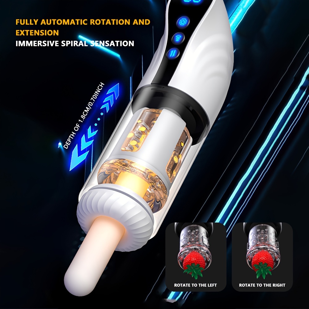 1pc Automatic Sucking Male Masturbator, 3 In 1 Male Stroker With 10 Vibration & 4 Suction & One-Click Climax, Adult Sex Toy With 360°-Wraparound-Airbags, Blowjob Toy Mens Adult Male Sex Toys For Men