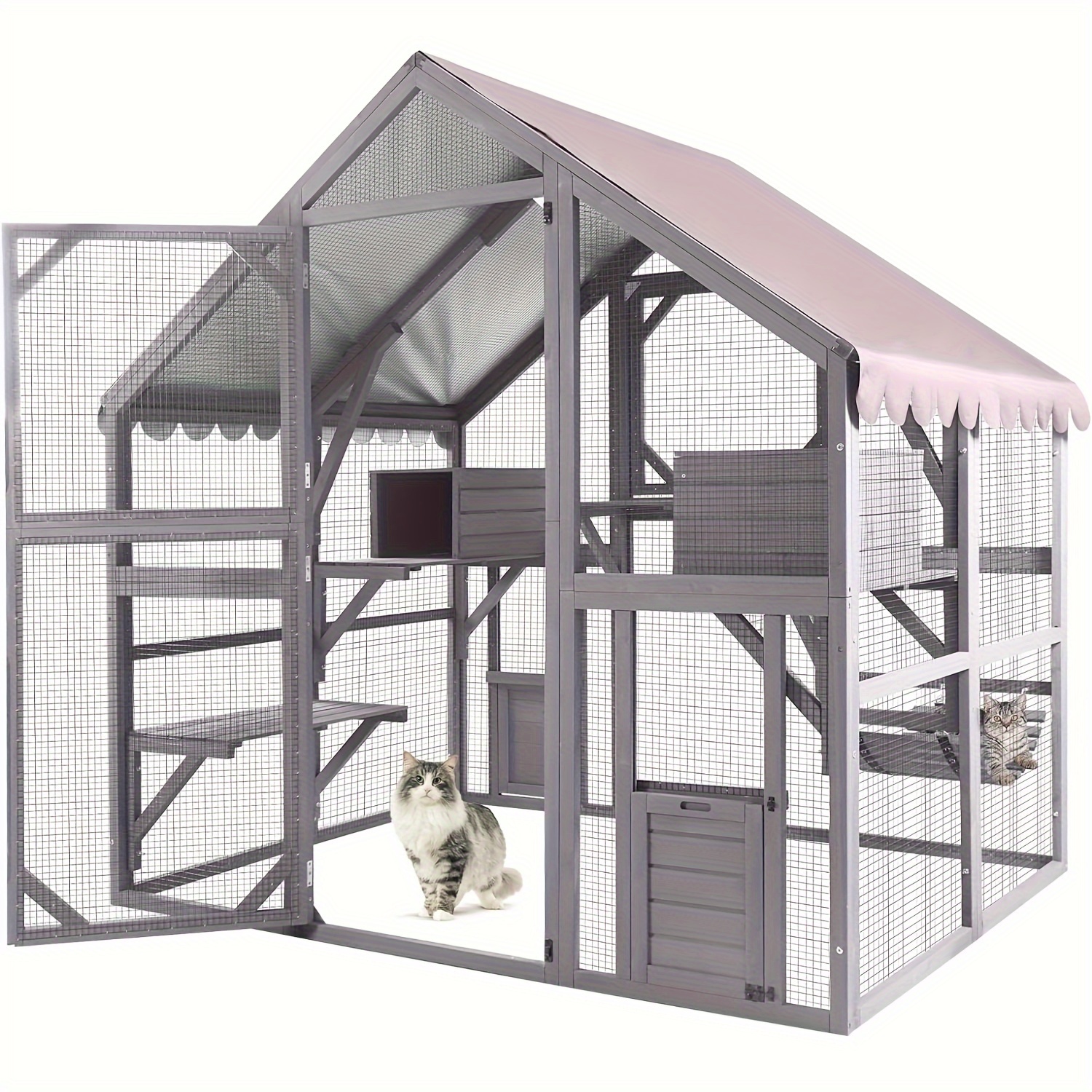 

Aivituvin Cat House, Outdoor Extra Large Cat Enclosures With Waterproof Cover, Perfect For Kitty Playpen