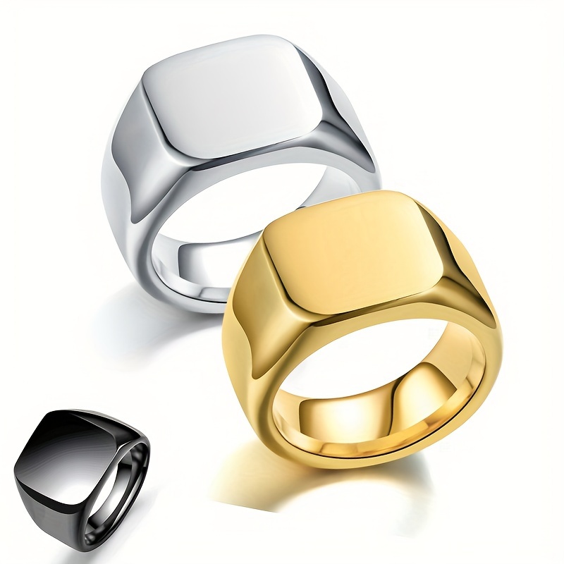 

1pc Men's Customized Ring, Plain Stainless Steel Ring, Ring, Creative Laser Lettering, Valentine's Day Gift For Partner