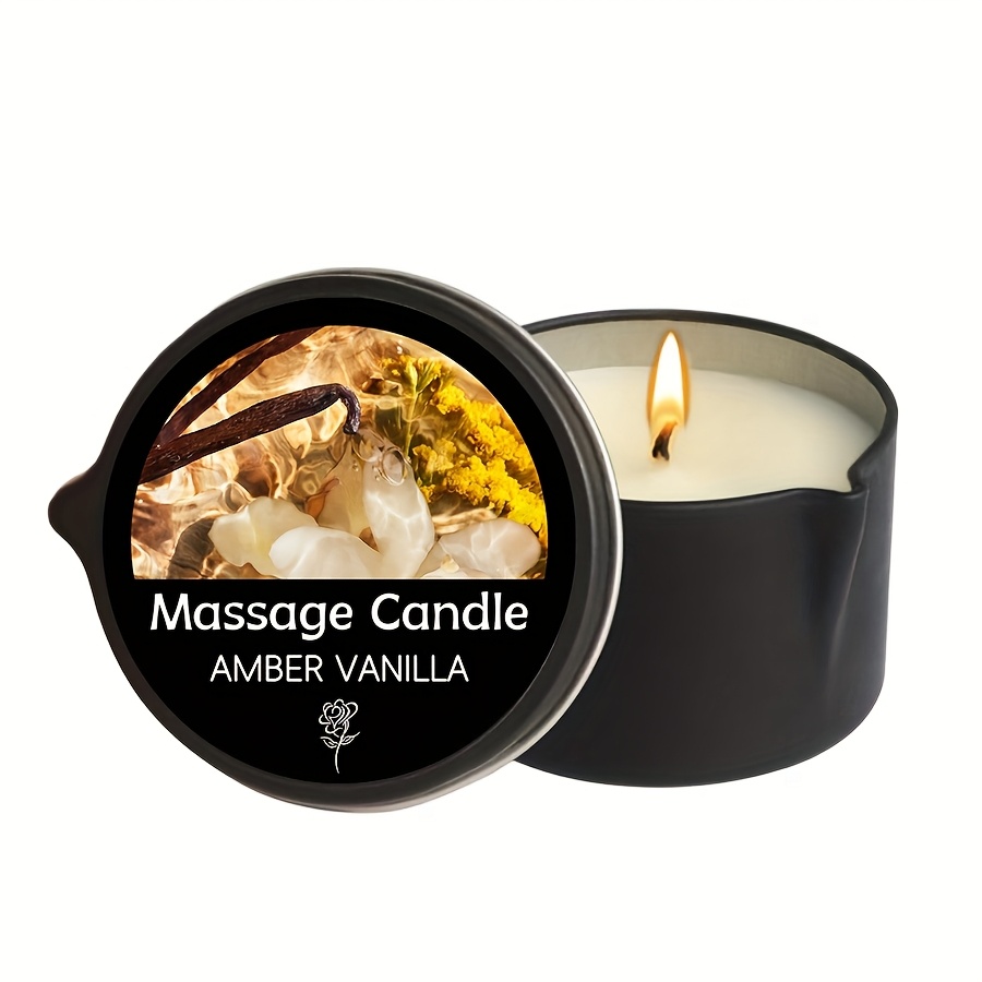 Image of Massage Candle -essential Oil- And Sandalwood, 2oz/56.7g Melts Into Warm Massage Oil