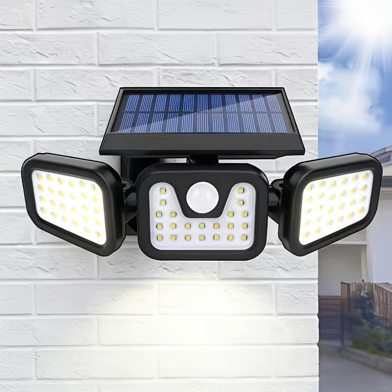 TEMU 74-led Solar Wall Light; Motion Sensor Solar Light; Outdoor Wall Light With 3-level Brightness Adjustment; Ip65/suitable For Gates, Courtyards,