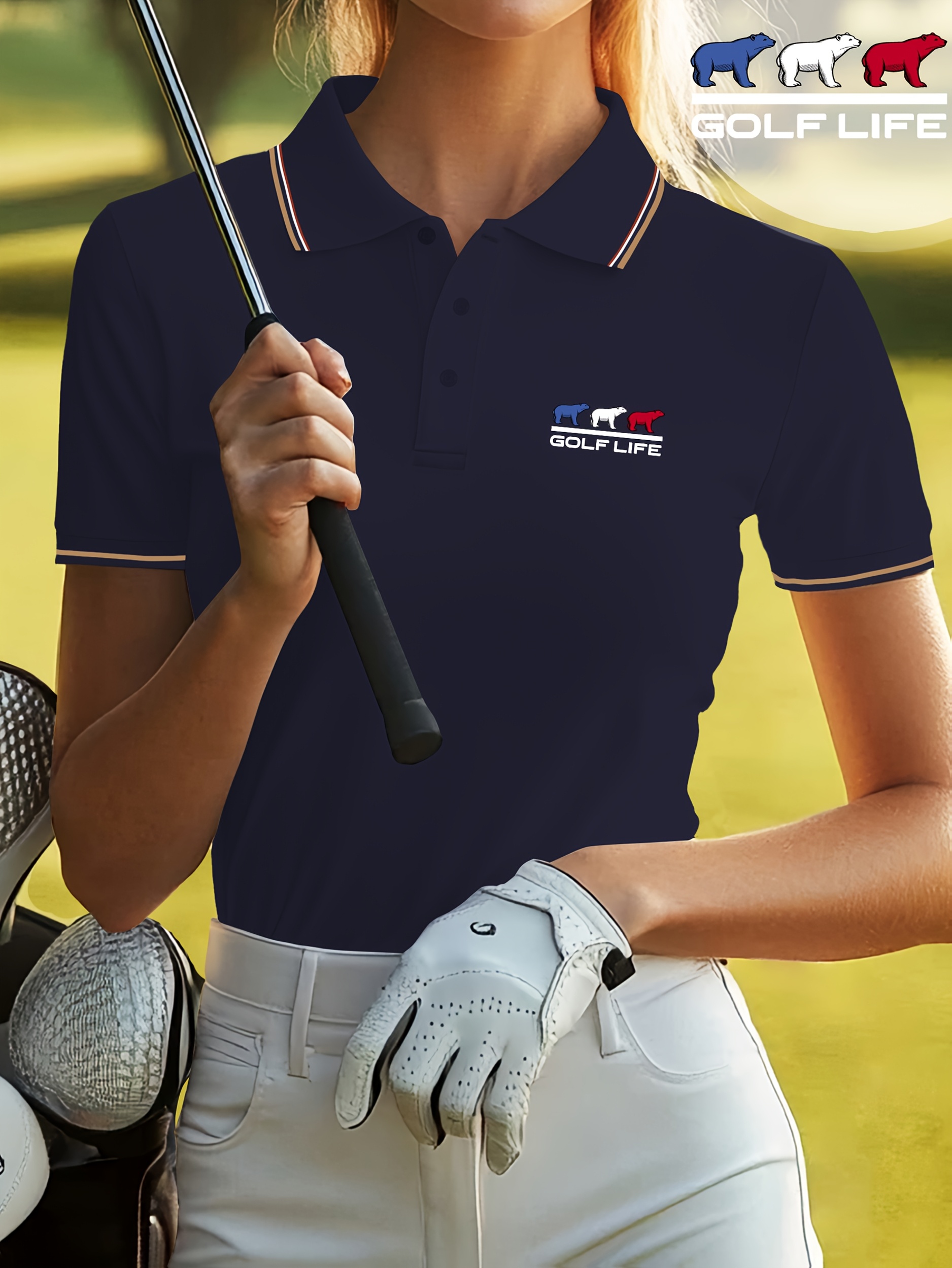 dames casual golf shirt met beer logo korte mouw Temu Netherlands