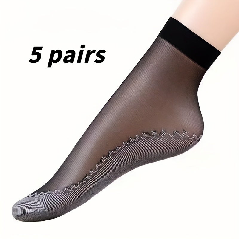 TEMU 5 Pairs / Breathable Socks & Stockings - Women's Spring, Summer, And Autumn Style Stockings, Sweat-absorbent And Moisture-wicking,