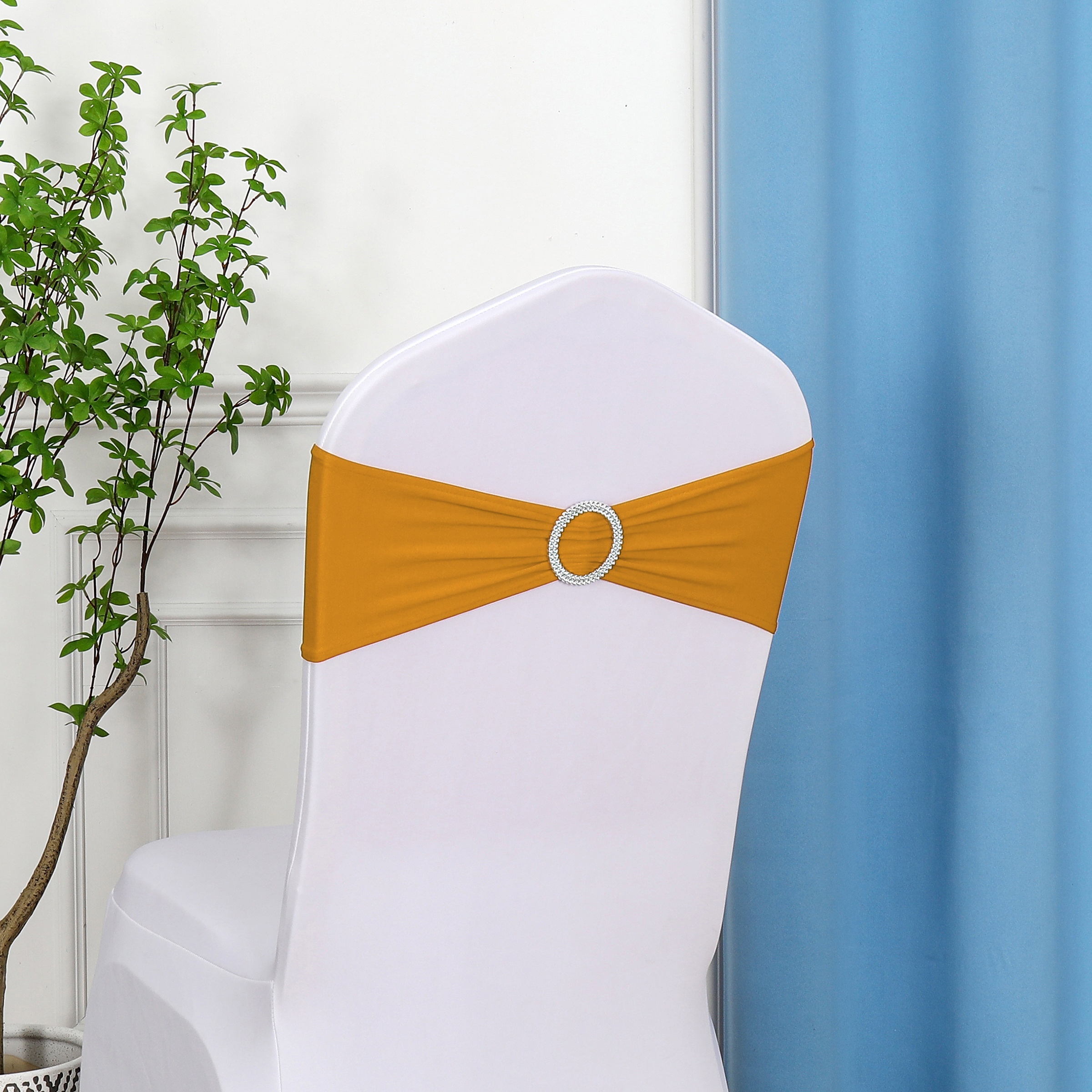 

20pcs, Elastic Chair Ties With Bowknot, Suitable For Wedding Parties, Ceremonies, And Reception Decorations