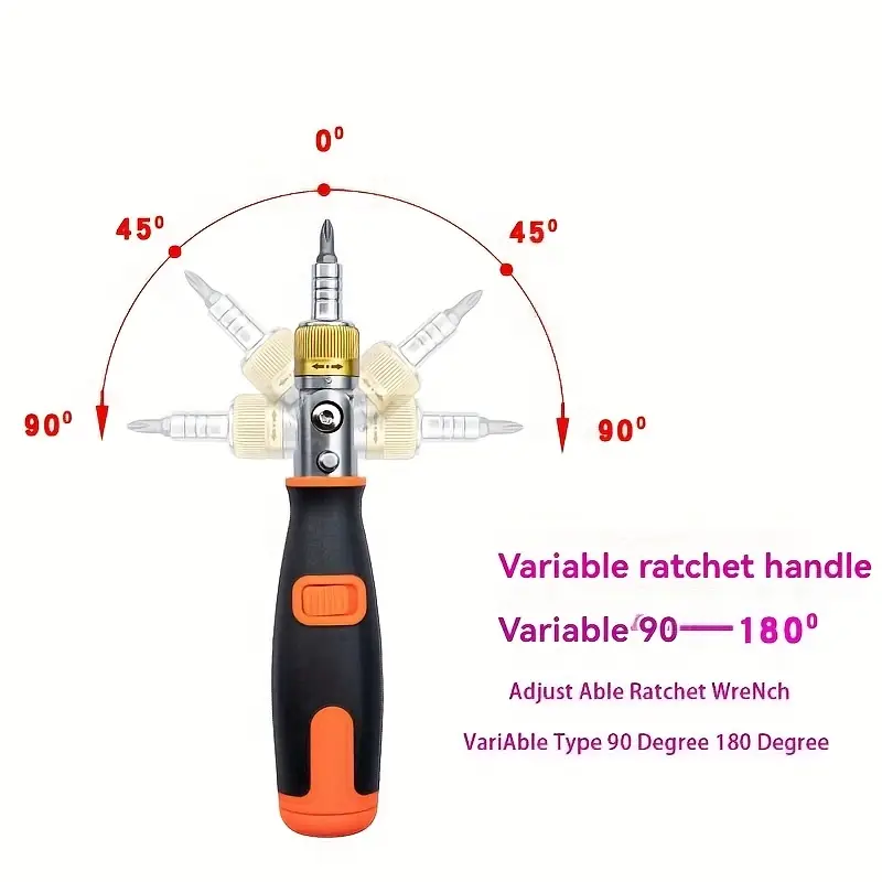 10pcs multi angle two way ratchet screwdriver set with hidden bits ergonomic handle space saving for tight spaces quick tool change screwdriver set tight space access durable construction Product details 2