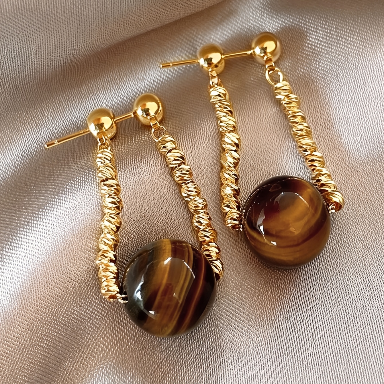 TEMU 1 par de aretes colgantes de lujo de para mujer, a y elegantes, con de piedra de y , adecuados para reuniones informales y fiestas