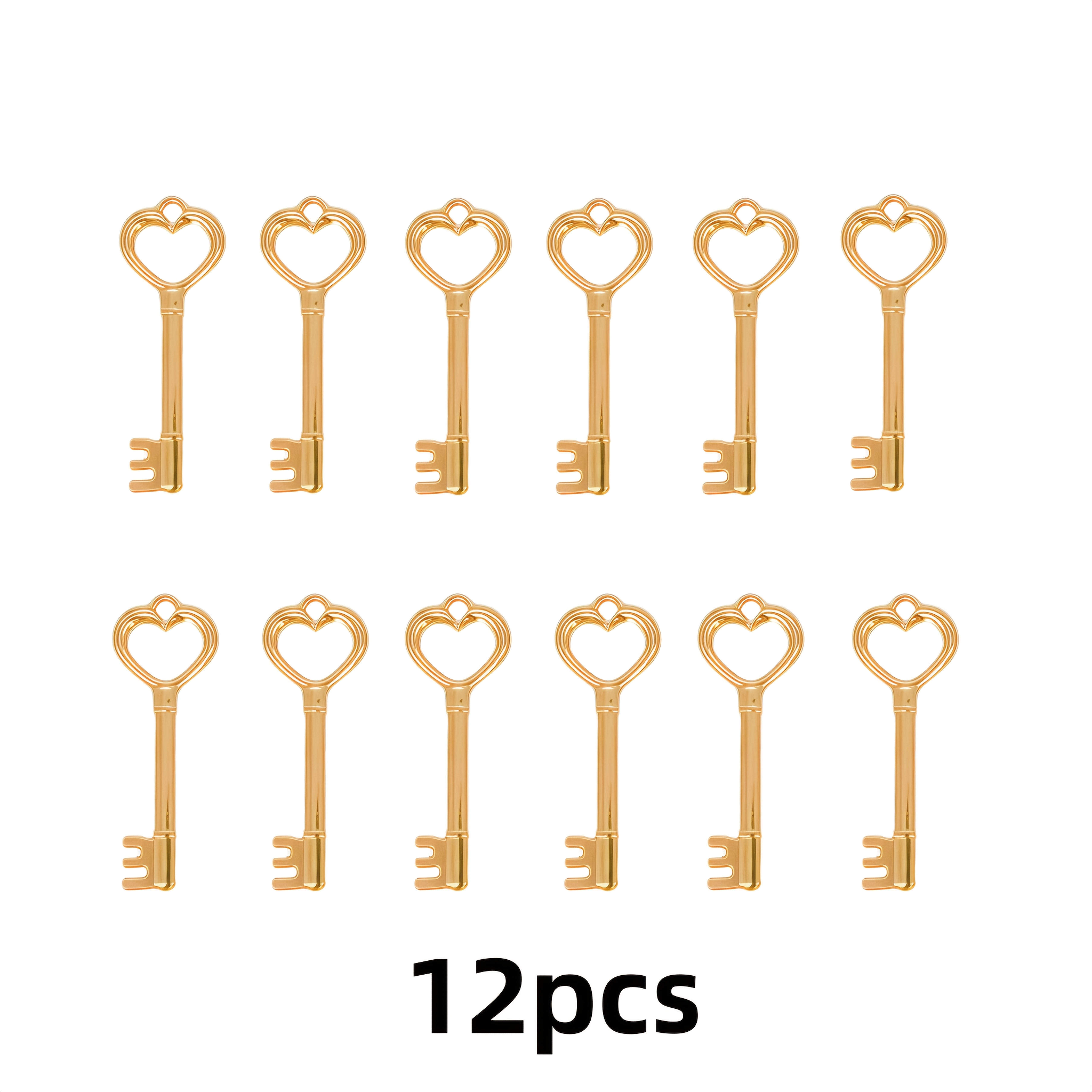 TEMU 12pcs Pendentifs Porte-Clés de Cœur - Pendentifs en Alliage de , Sacs, Porte-clés, Ornements Suspendus, Ajouts de Bijoux Main