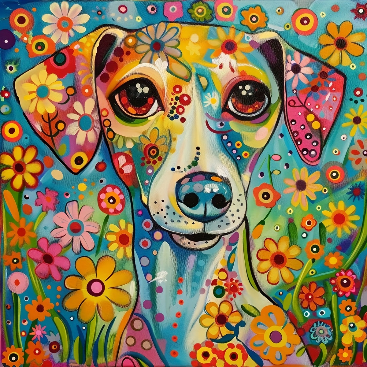 

Diy 5d Diamond Painting Kit - Cute Puppy Design, Full Drill Round Acrylic Diamonds, 15.7x15.7in - Perfect For Home Wall Decor & Gifts