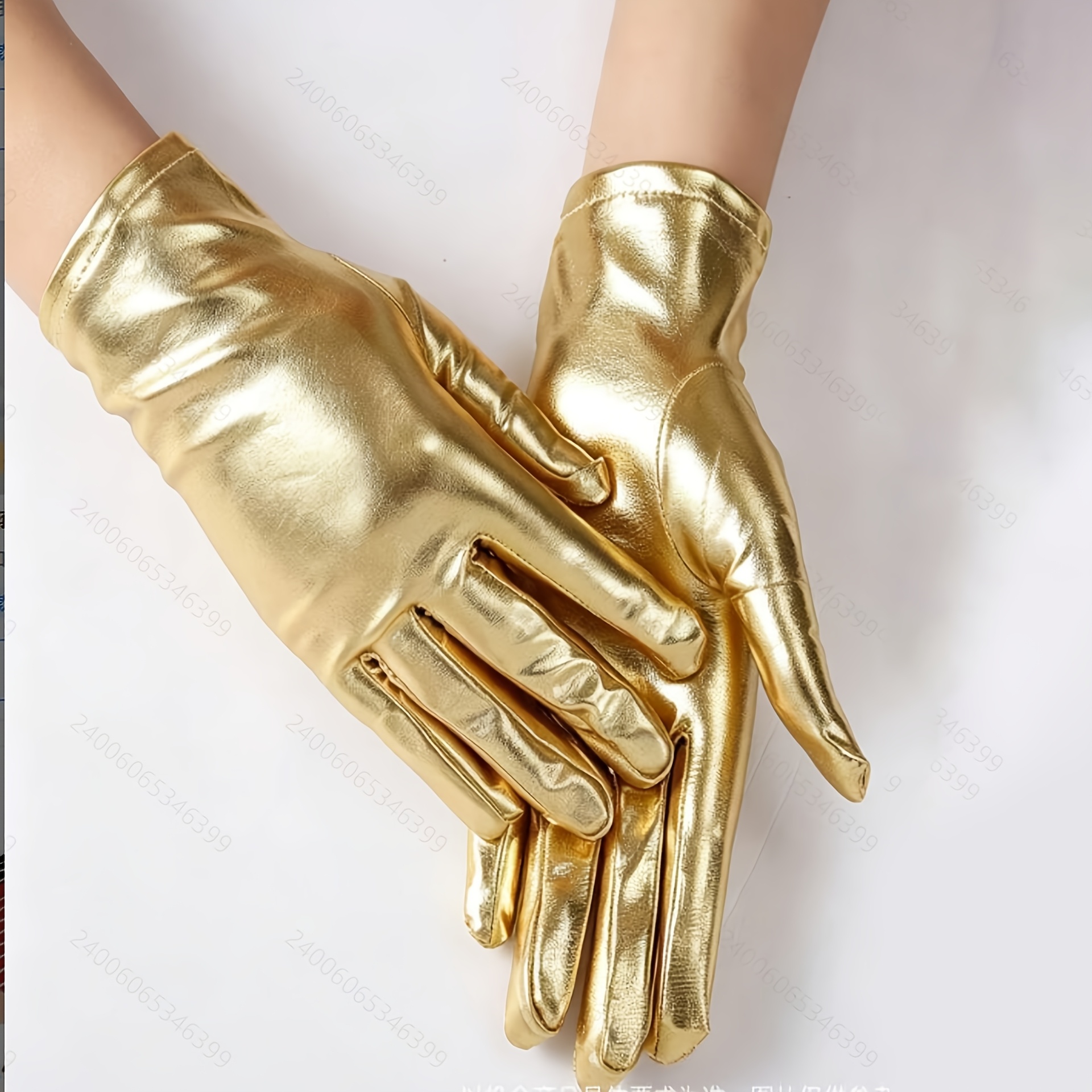 TEMU 1 Pair Of Short Gloves, Stage Performance Party Decoration, Cosplay Outfit, Tech-style Glossy Gloves