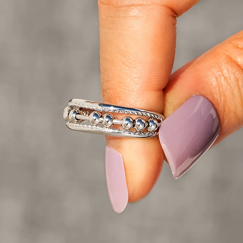 Women's Stylish Adjustable Bead Ring, Exquisite Design