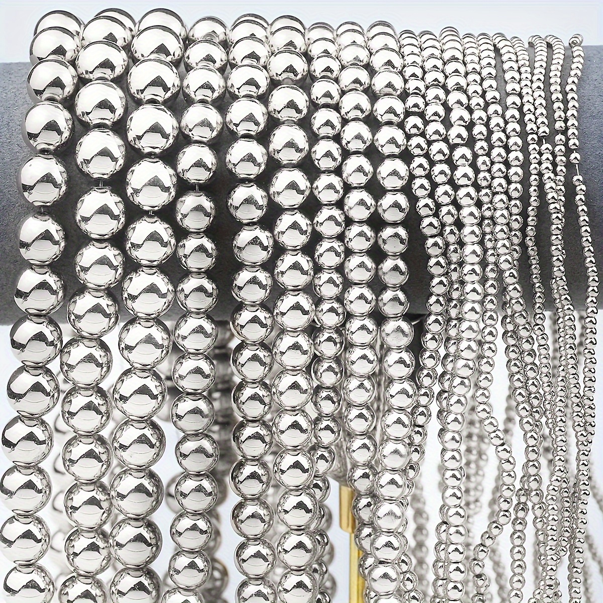 

A Strand Of Silvery Hematite Beads With Diameters Of 2/3/4/6/8/10mm, Used For Making Handmade Bracelets, Necklaces, Earrings, Accessories For Shoes, Clothing, And Other Fashion Accessories.