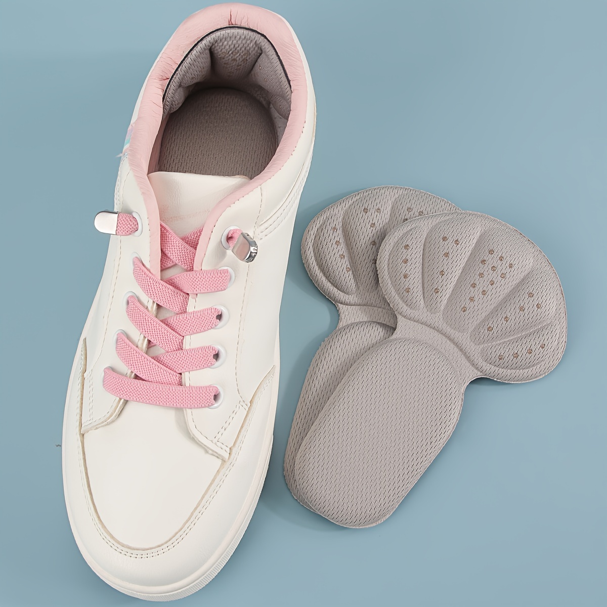 1 Pair TPE Heel Cushions & Cups - Anti-Slip Letter Detail Heel Pads for Foot Protection, Soft Comfortable, Breathable, Shock-Absorbing, Height Increase Inserts for High Heels and Sneakers