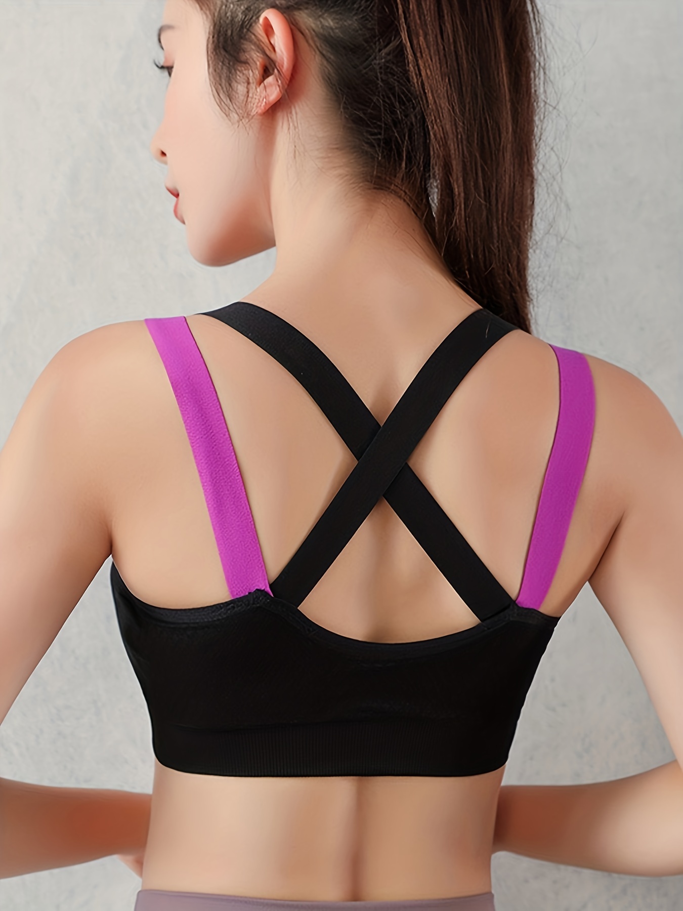 Criss Cross Back Sports Bra Comfy Breathable Running Workout
