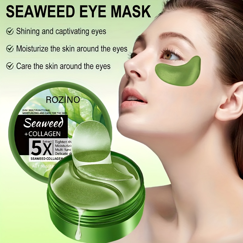   firm seaweed collagen eye mask   out puffy eye signs under eye patches moisturiz reduced dark circles eye bags wrinkles   suitable for swollen eye dark circles   fatigue eyes   loose swollen of signs Product details 3