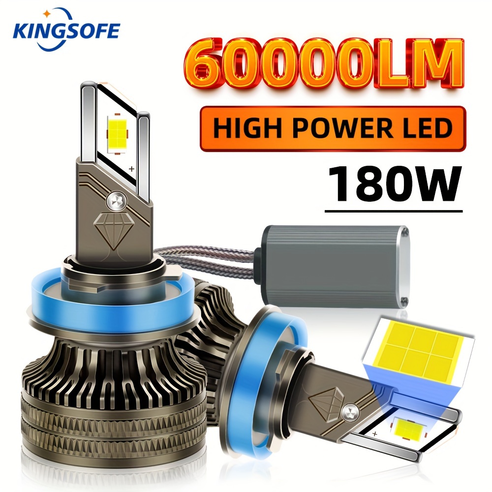 

Kingsofe Led Headlight Bulbs, 60000lm - H11/h8/h9 & , , Long-, , Of 2