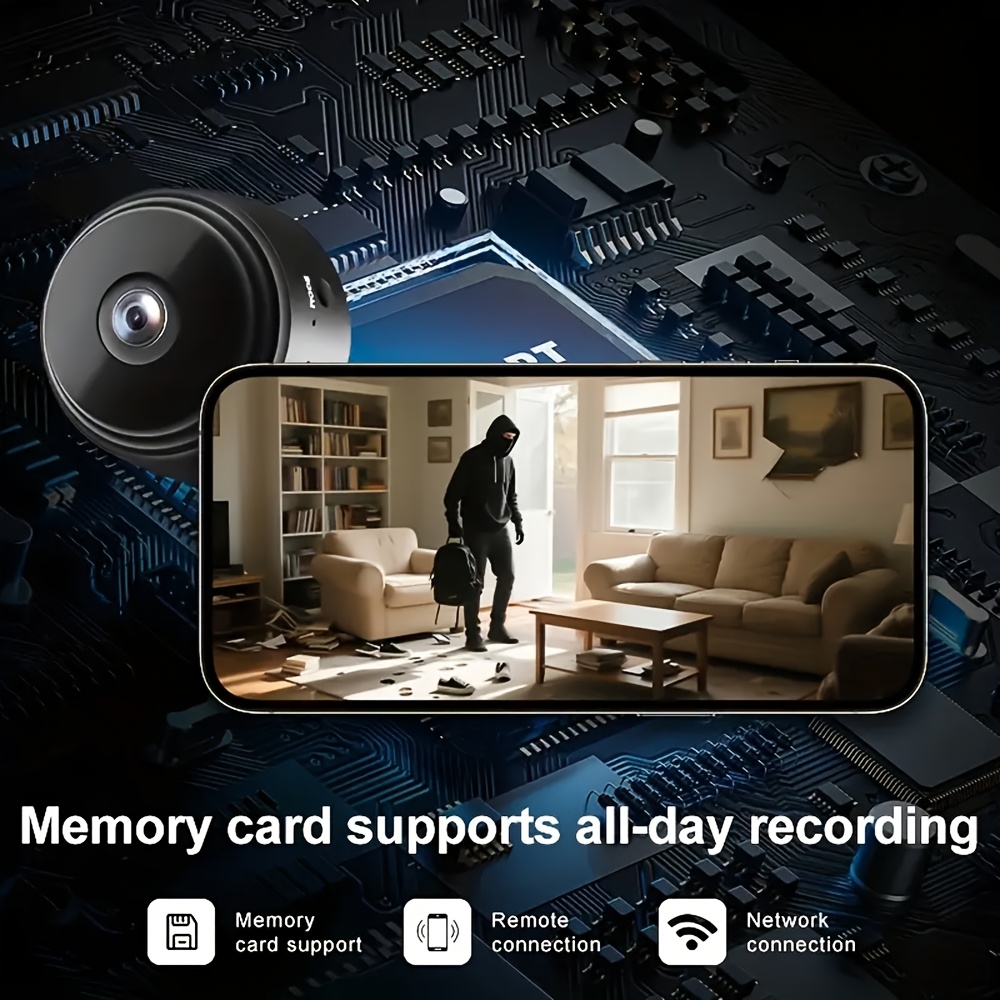 Compact Wireless Security Camera, Intelligent 2.4Ghz Wifi Indoor/Outdoor Monitoring, Access Via Mobile App Anytime, Home Assistant, Wireless Camera for Remote Surveillance